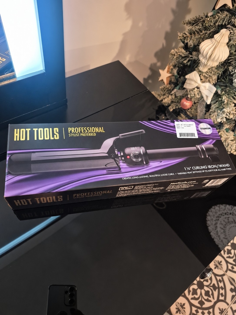 1½" Titanium Professional Curling Iron Wand - Black